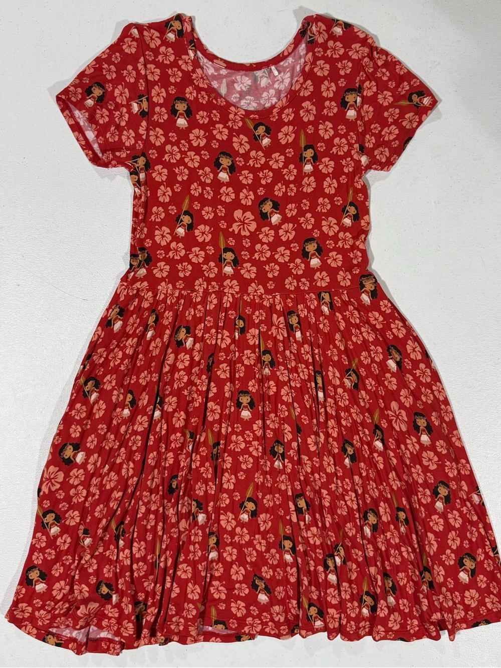 Charlie’s Project Disney Inspired Moana Floral Full Twirl Dress with Pockets